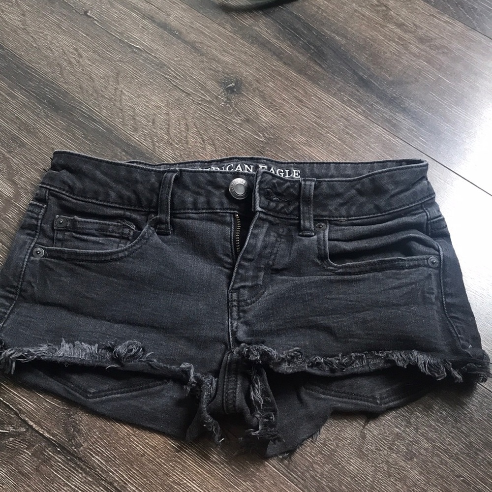 Black jean shorts